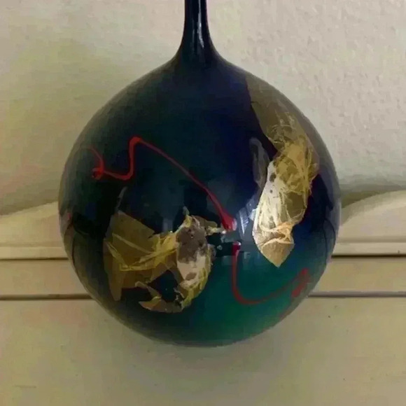 vintage signed peter collis hand made studio pottery vase new zealand - Picture 6 of 9